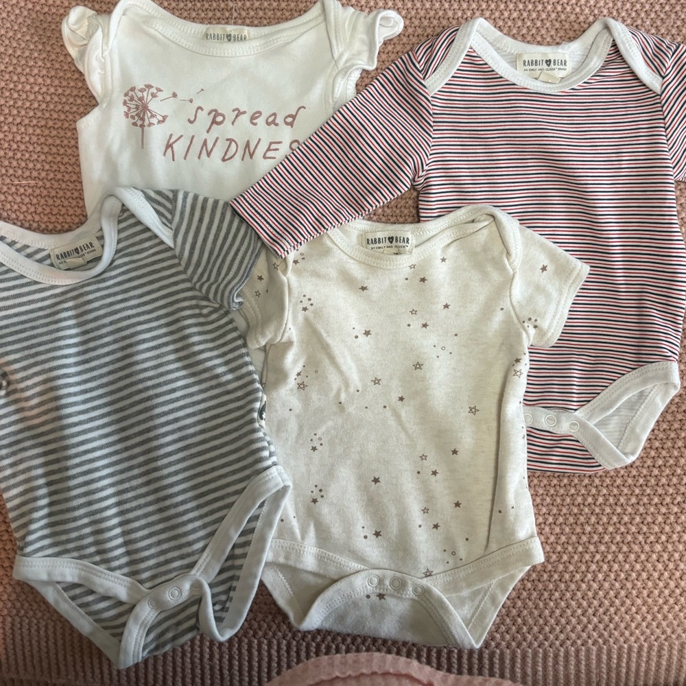 NWOT Rabbit and bear onesie bundle